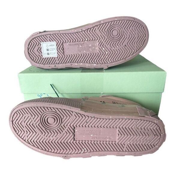 Off-White Low Vulcanized Leather Upper Light Pink Sneakers EU 38 UK 5 US Size 8 - Picture 9 of 16